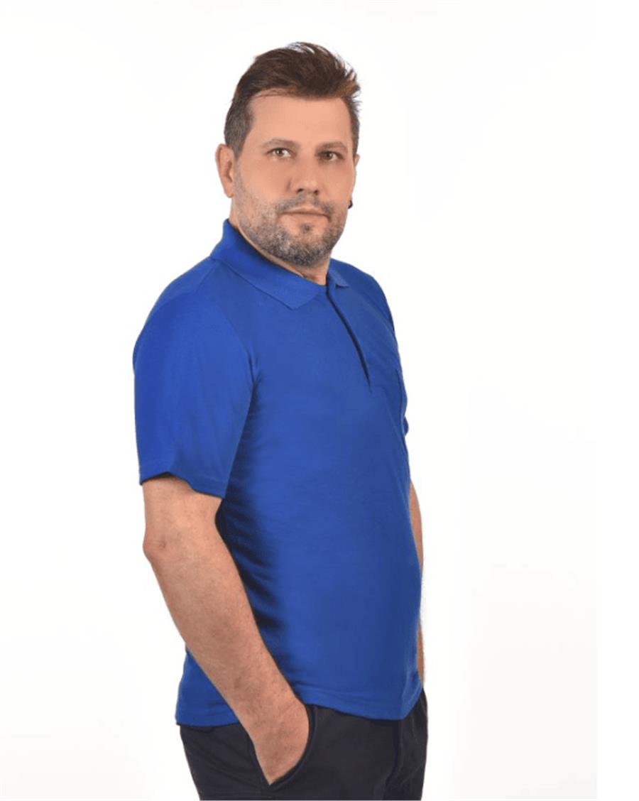 Yakalı Süprem 30/1 Pamuk Penye Kumaş Unisex Mavi